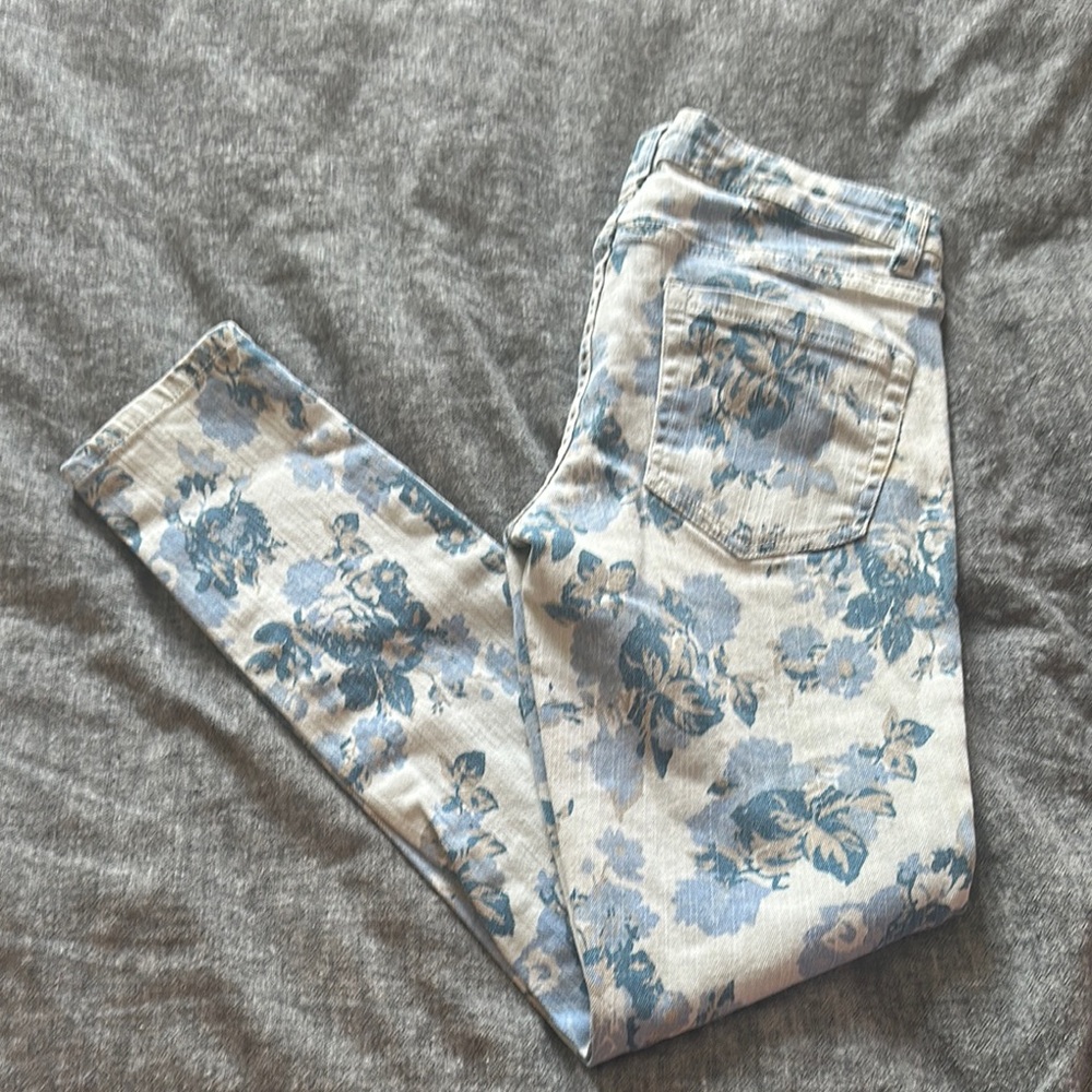 Floral Blue Women's Jeans